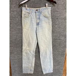 VTG Oxygen Required Denim Blue Jean Pants Button Fly Mens Size 28x30